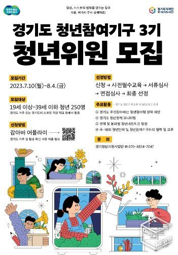 경기도청년참여기구 3기 모집_메인 웹 포스터