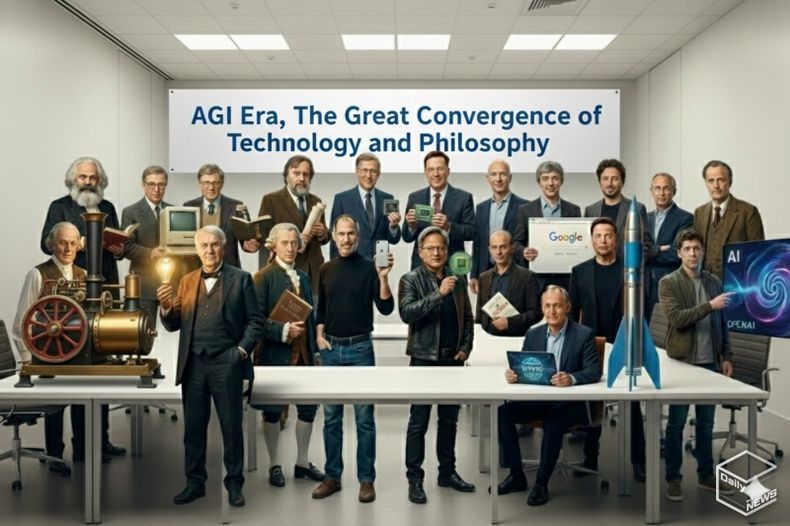 기술혁명가, 인문철학자의 가상 단체사진