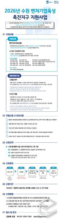2026년 수원 벤처기업육성촉진지구 활성화사업 홍보물